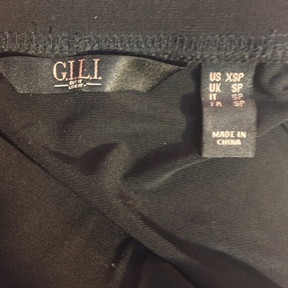 QVC G.I.L.I. black skirt overskirt with hidden mini slits XSP - Picture 5 of 7